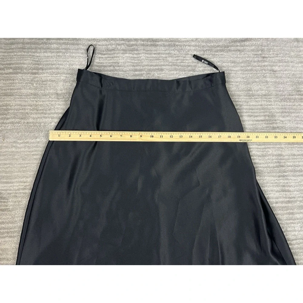 Tadashi Skirt Womens 14 Black Formal Long‎ Maxi Satin Polyester Y2K Flowy